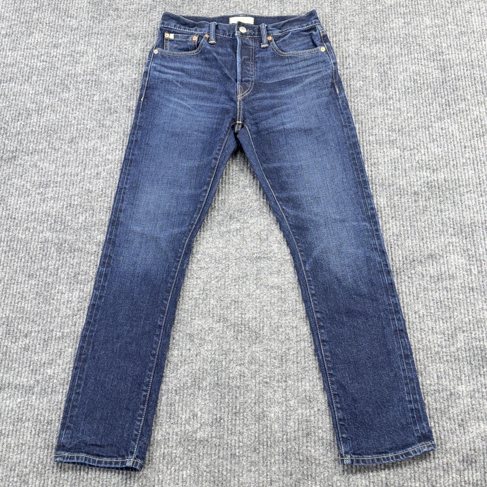 AE77 Classic‎ Selvedge Jeans Mens 27x30 Blue Medium Wash Straight Stretch Denim